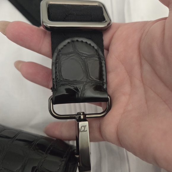 Christian Louboutin Black Croc-Embossed Women's Bag - Picture 6 of 16